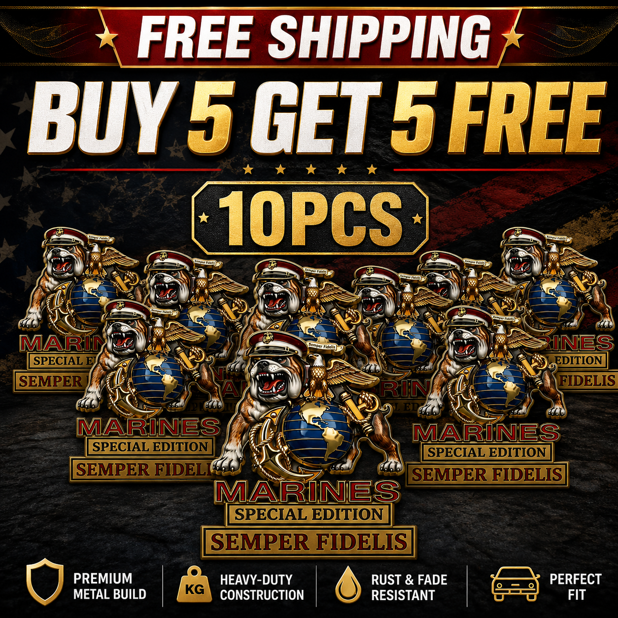 Marines Corps Special Edition Metal Car Emblem – Semper Fidelis Tribute Badge 🇺🇸🦅