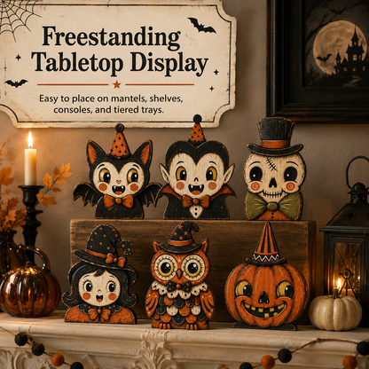 🎃Vintage Halloween Wooden Character Tabletop Decor