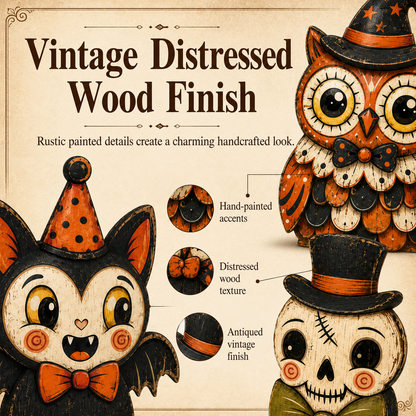 🎃Vintage Halloween Wooden Character Tabletop Decor