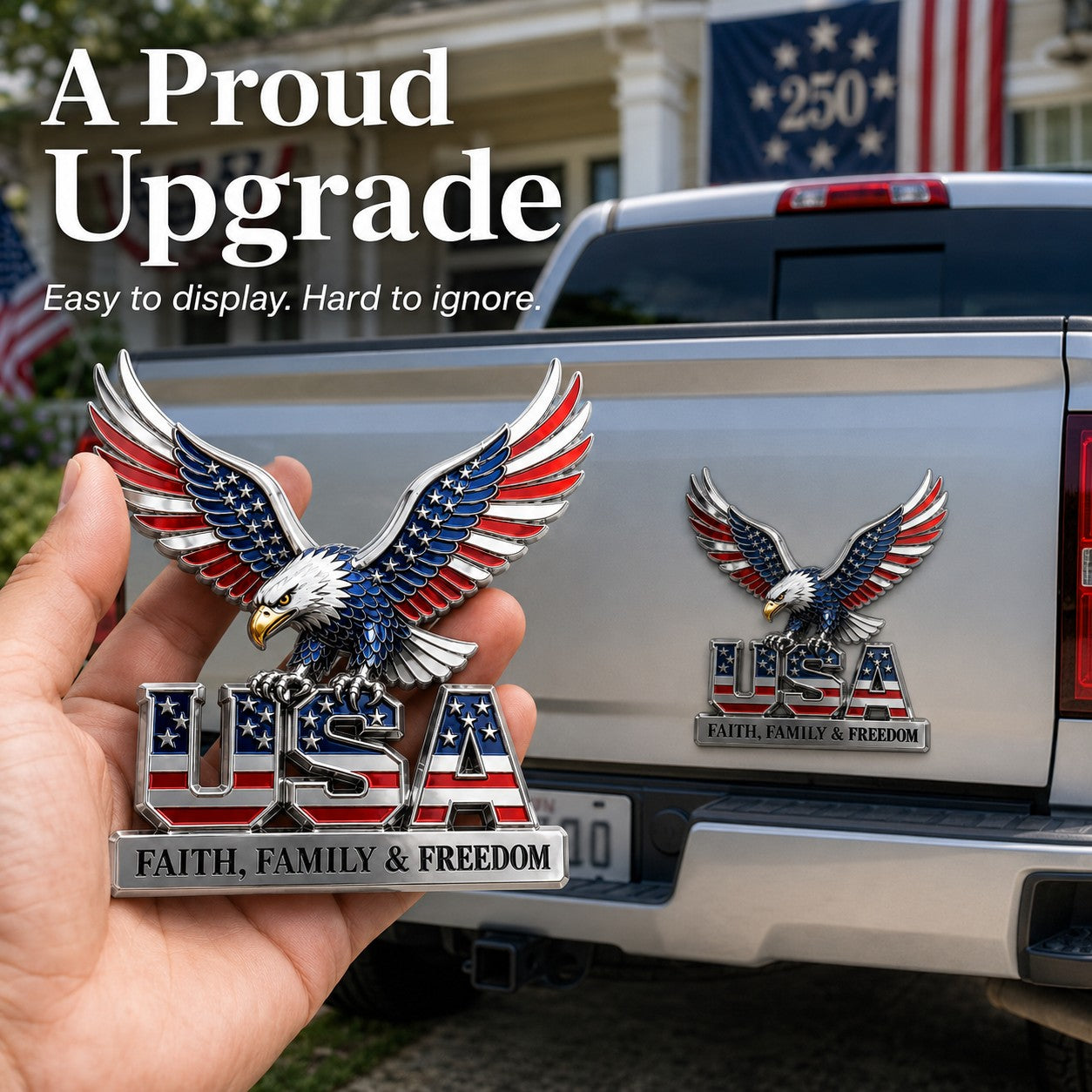 The Badge That Says Everything Without Saying a Word — USA Eagle Faith Family Freedom Metal Emblem