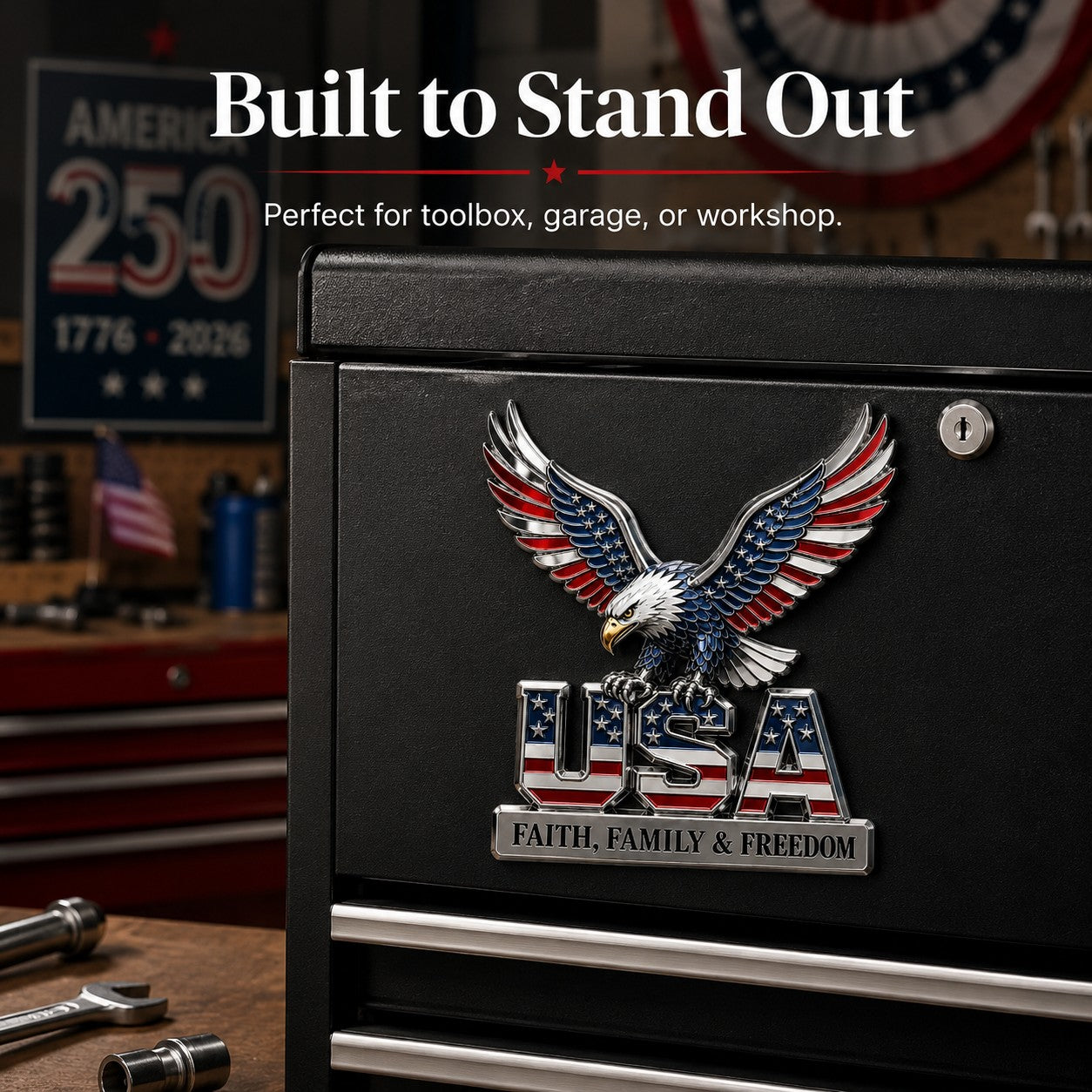 The Badge That Says Everything Without Saying a Word — USA Eagle Faith Family Freedom Metal Emblem