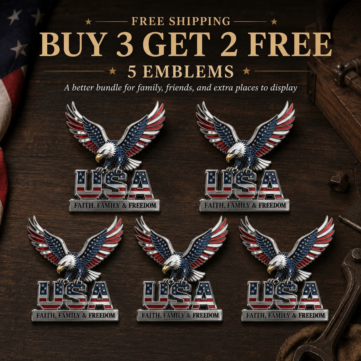 🔥Buy 3 GET 2 FREE - 5 Emblems