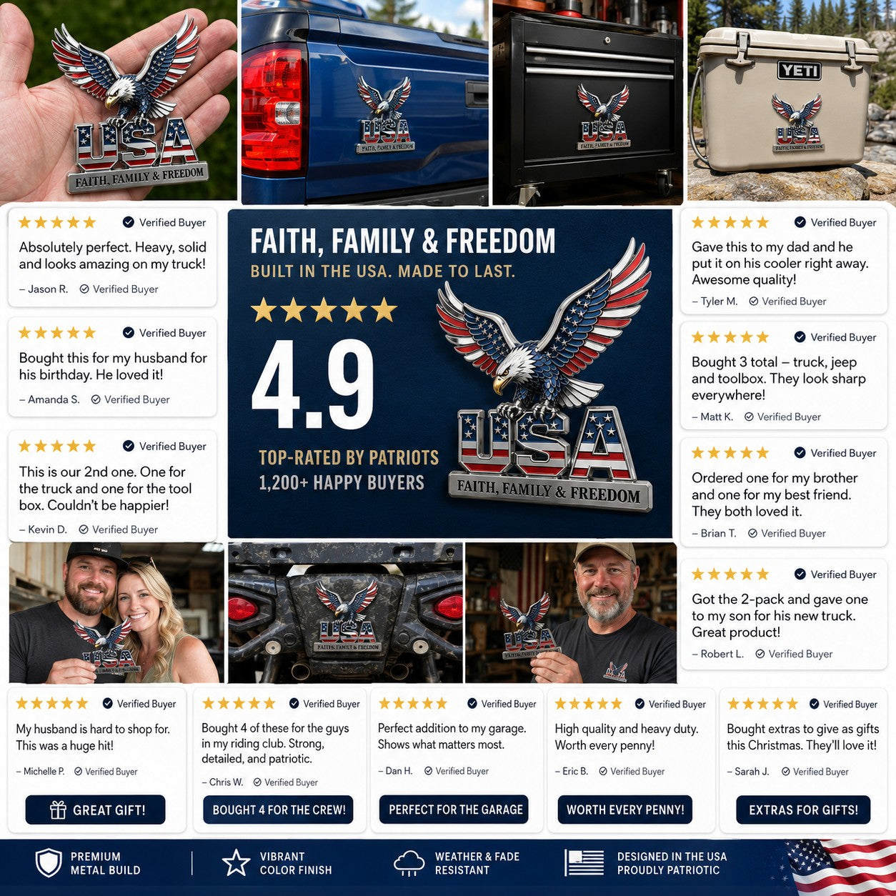 The Badge That Says Everything Without Saying a Word — USA Eagle Faith Family Freedom Metal Emblem