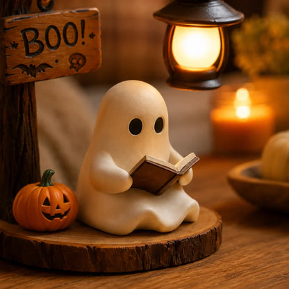 🎃 LIMITED-TIME-Lighted Boo Ghost Reading Tabletop Decor