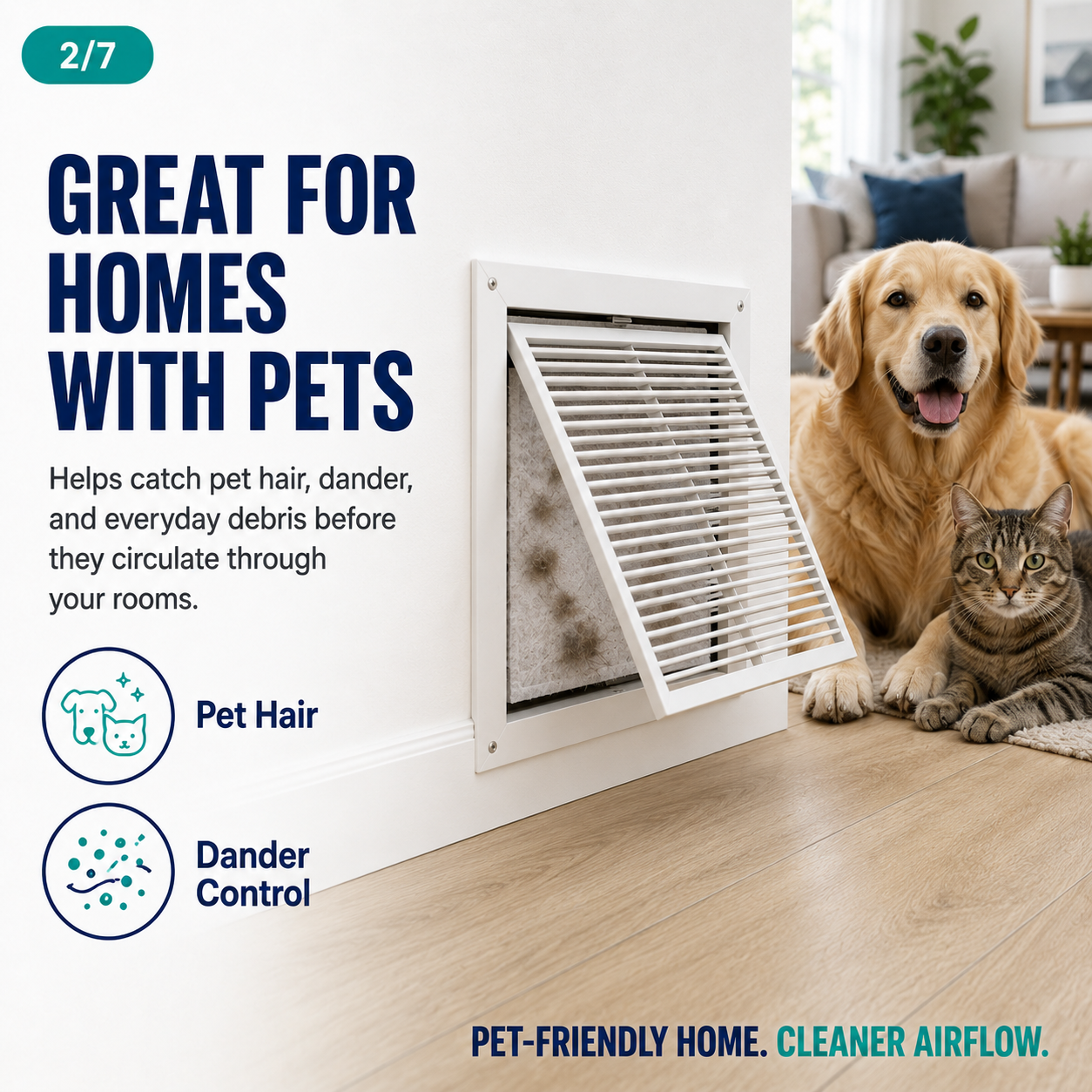 AC & Vent Dust Filter Sheet — 39.4" × 39.4inch, Cut to Fit
