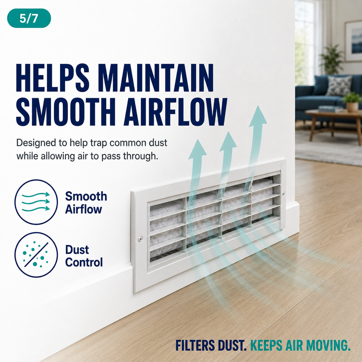 AC & Vent Dust Filter Sheet — 39.4" × 39.4inch, Cut to Fit