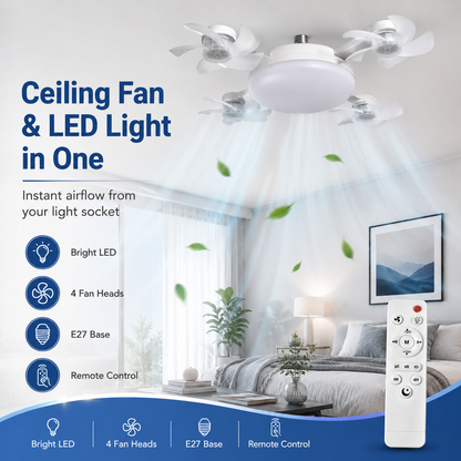 No-Wiring Ceiling Fan Light with Remote Control