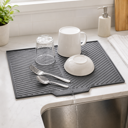 Self-Draining Silicone Dish Drying Mat