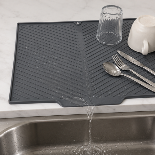 Self-Draining Silicone Dish Drying Mat