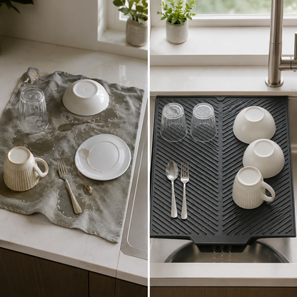 Self-Draining Silicone Dish Drying Mat