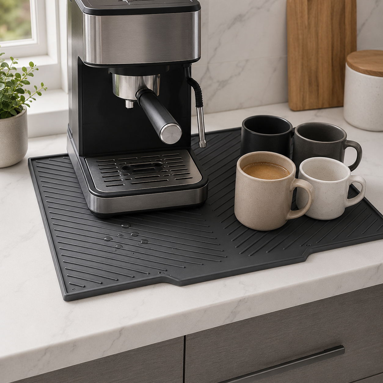 Self-Draining Silicone Dish Drying Mat