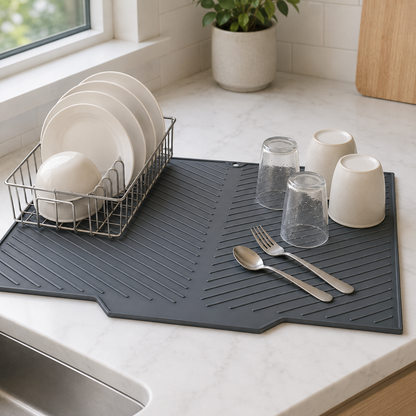 Self-Draining Silicone Dish Drying Mat