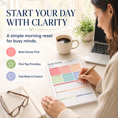 🧠 Brain Dump Planner Pad — Organize Tasks, Priorities & Ideas on One Page ✍️🛒