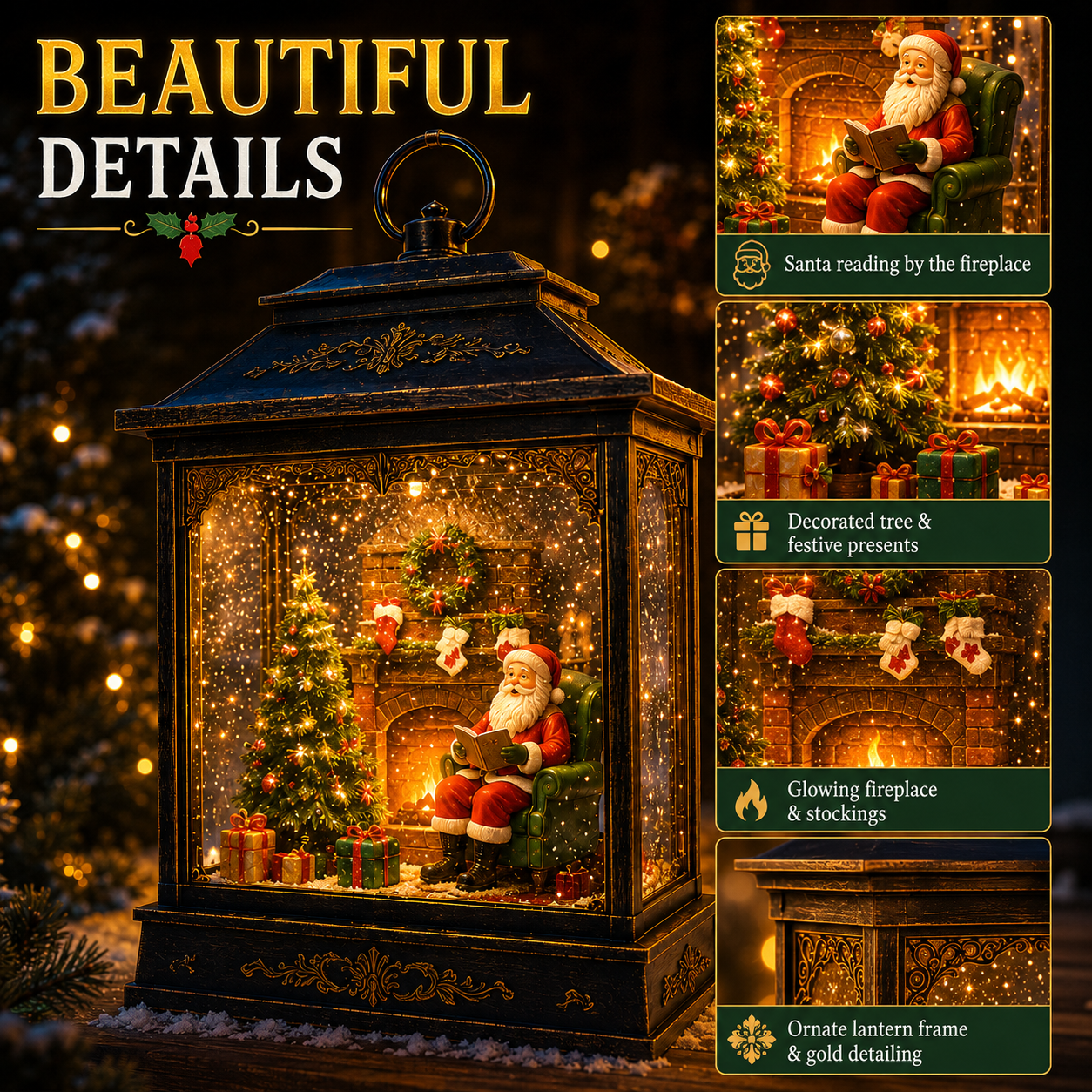 🎅 Santa’s Magical Fireplace Lantern-🎄 Bring the Magic of Christmas Home ✨