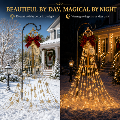 🎅 Santa’s Magic Key Lightfall™ – Solar Christmas Waterfall Lights for Yard & Porch