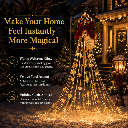 🎅 Santa’s Magic Key Lightfall™ – Solar Christmas Waterfall Lights for Yard & Porch