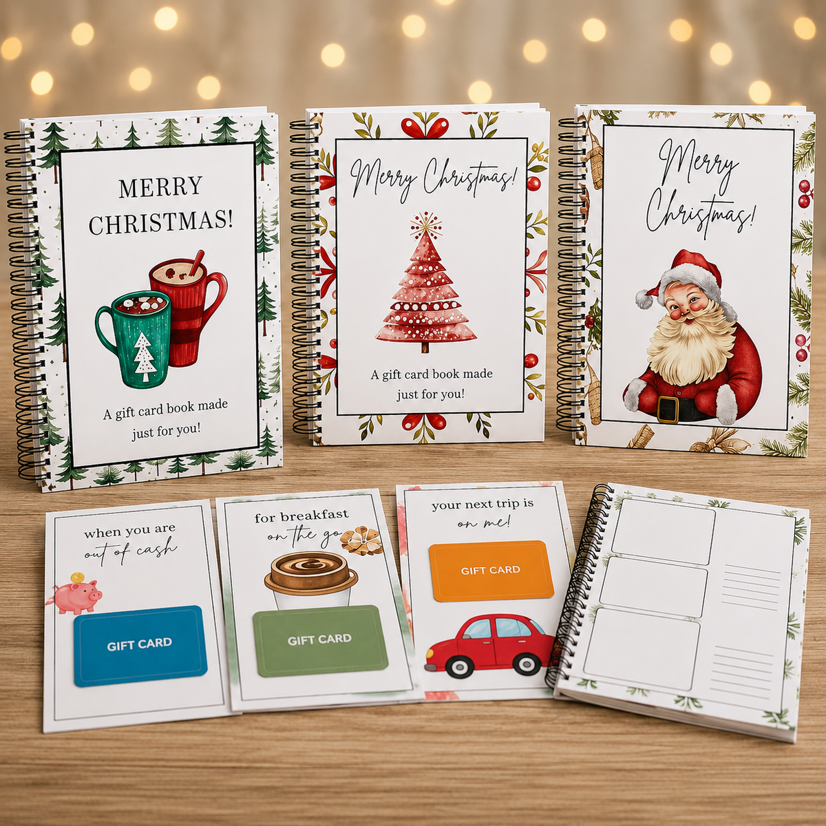 MerryWish Christmas Gift Card Book with Christmas cover designs and gift card pages