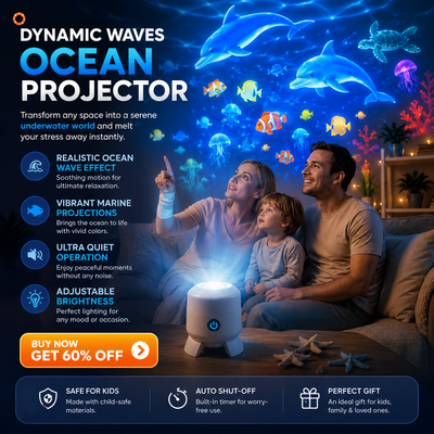 🌊✨ Ocean Dreamscape Projector™ – Immersive Underwater Night Light