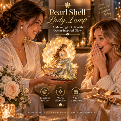 🐚✨Last Day 49% Pearl Shell Lady Lamp™ – Lighted Coastal Goddess Tabletop Decor