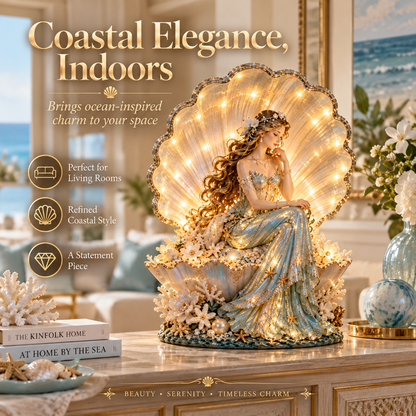 🐚✨Last Day 49% Pearl Shell Lady Lamp™ – Lighted Coastal Goddess Tabletop Decor