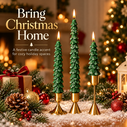 🎄 10-Inch Christmas Tree Candle – Add a Cozy Holiday Glow to Your Home! 🕯️🛒