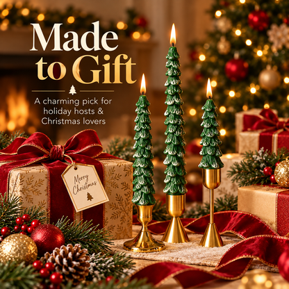 🎄 10-Inch Christmas Tree Candle – Add a Cozy Holiday Glow to Your Home! 🕯️🛒