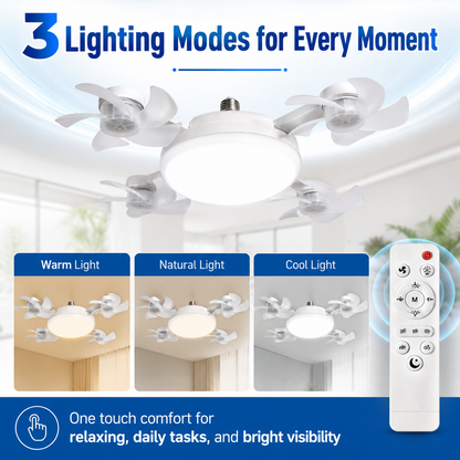 No-Wiring Ceiling Fan Light with Remote Control