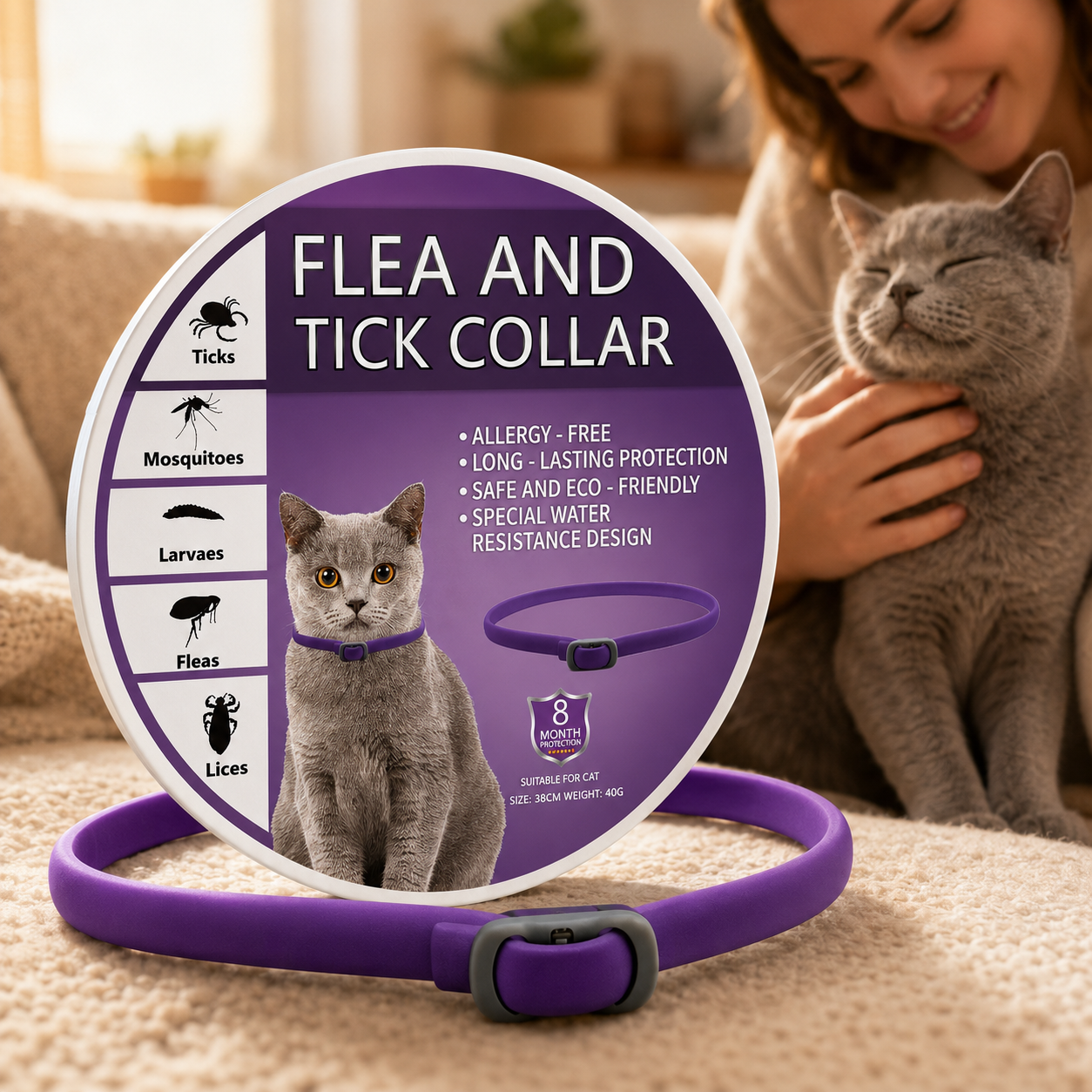 Natural Essential Oil Pet Pest Repellent Collar