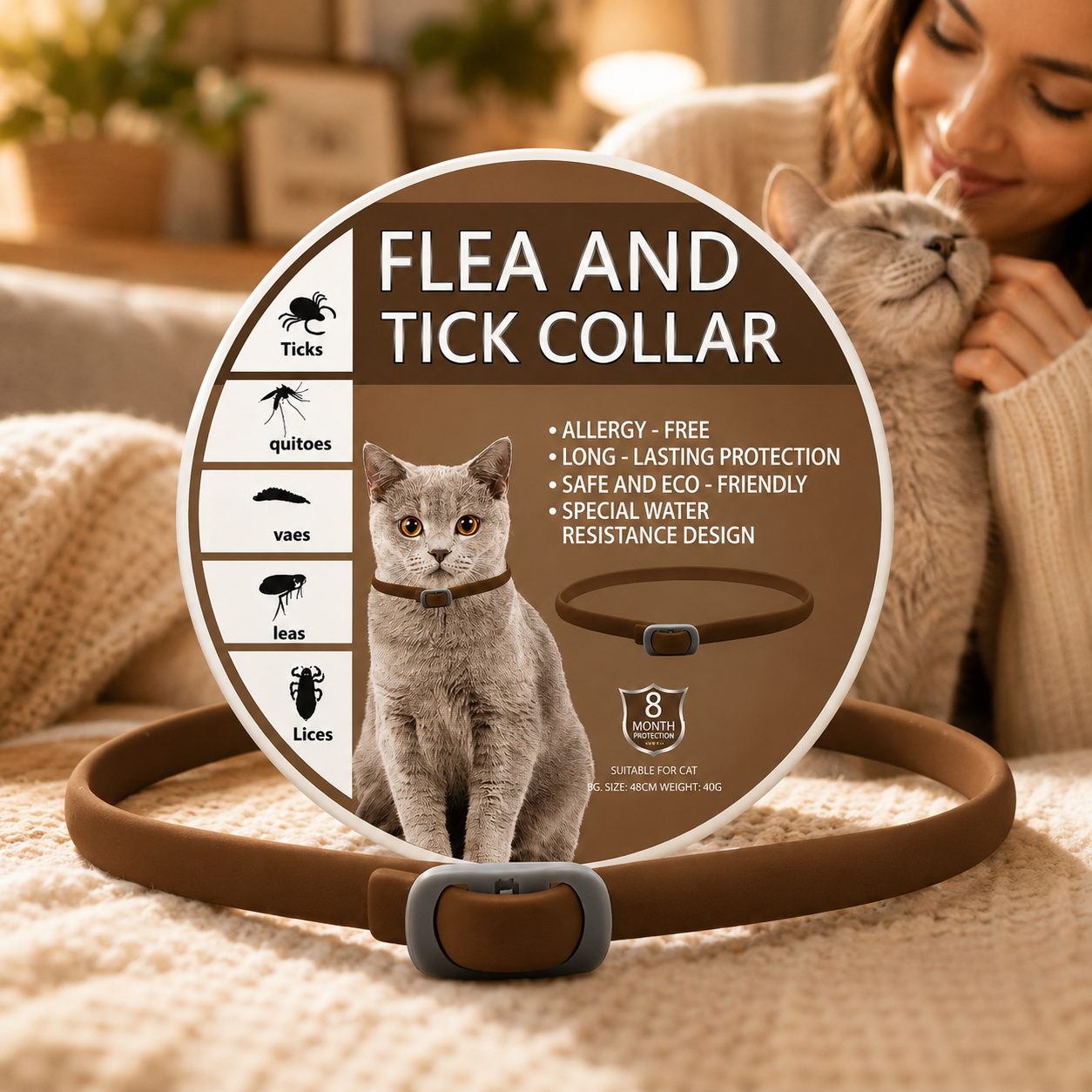 Natural Essential Oil Pet Pest Repellent Collar