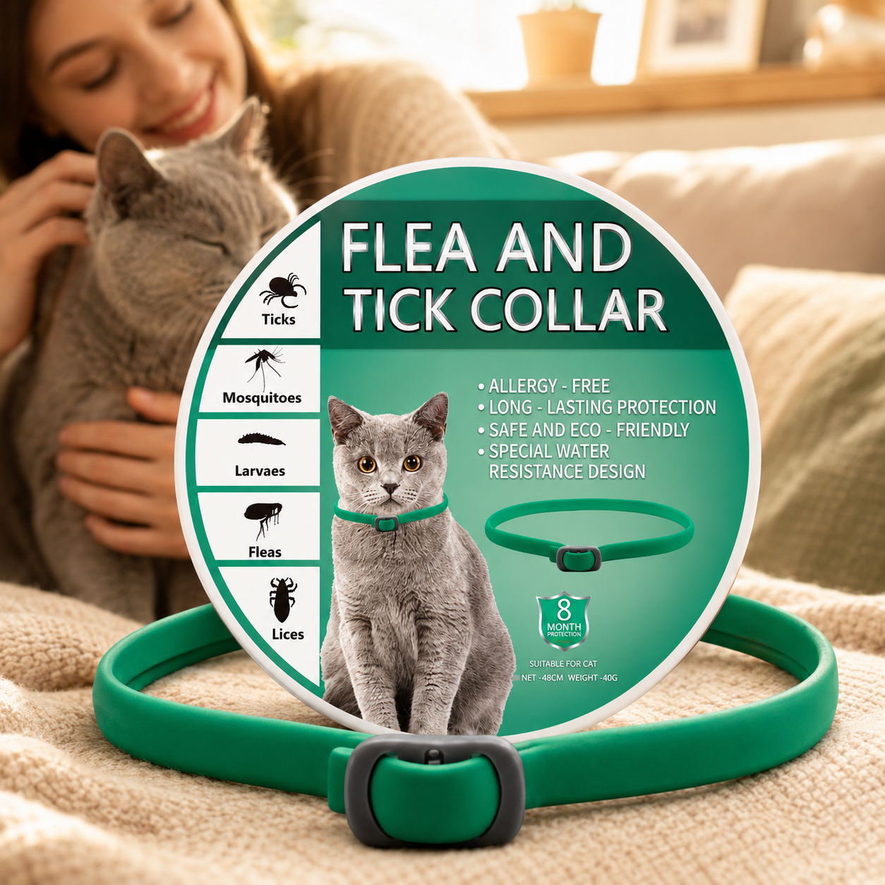 Natural Essential Oil Pet Pest Repellent Collar