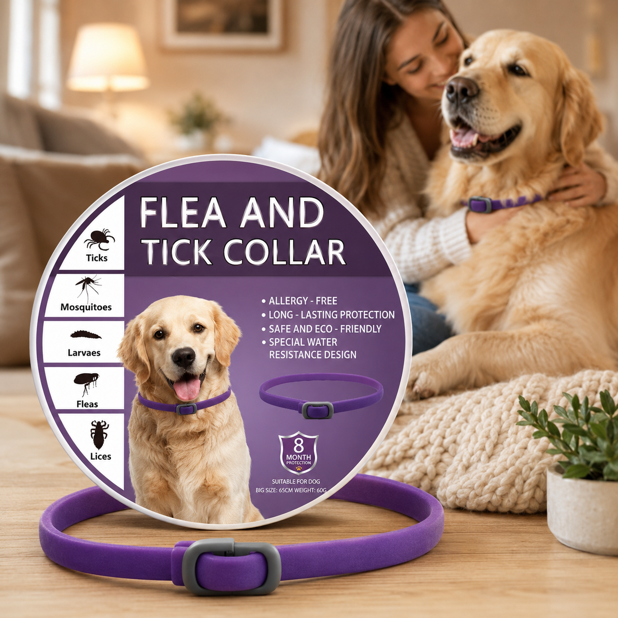 Natural Essential Oil Pet Pest Repellent Collar
