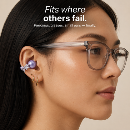 Crystal Bow Clip-On Open-Ear Earbuds – Wireless Sound Meets Jewelry-Inspired Style