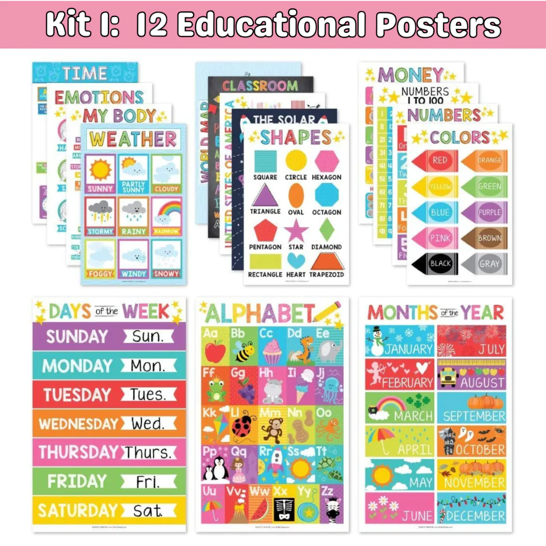 Kit 1: 15 Educational Posters（ 11.81 × 7.87 inch）