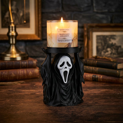 Ghostface Candle Holder – Spooky Horror Decor for 3-Wick & Jar Candles