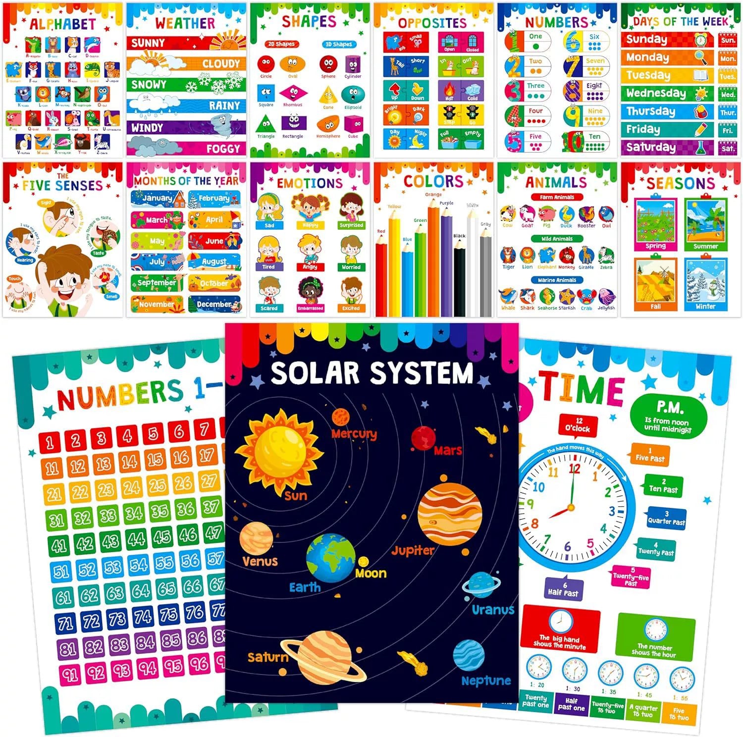 Kit 2: 16 Emotions Posters（ 11.81 × 7.87 inch）