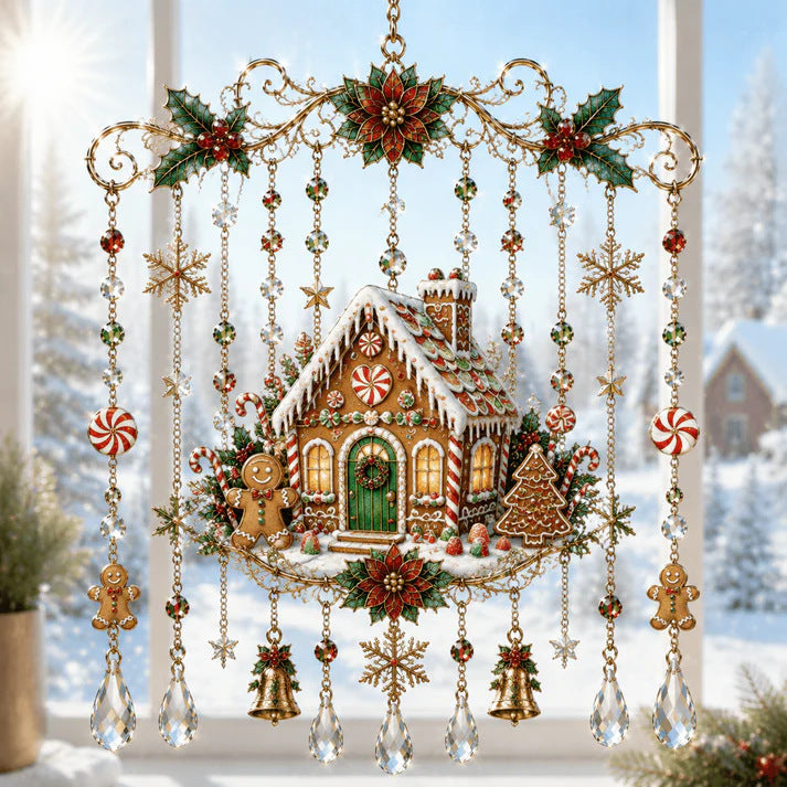 🎄🎐Handmade Christmas Stained Glass Window Hanging
