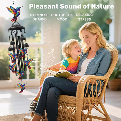 🔥Last Day 70% OFF🐦Vintage Colorful Hummingbird Wind Chime with Metal Tubes and Bells