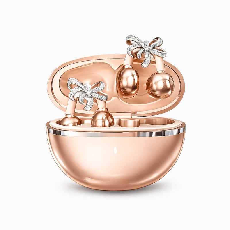 Rose gold clip-on earbuds