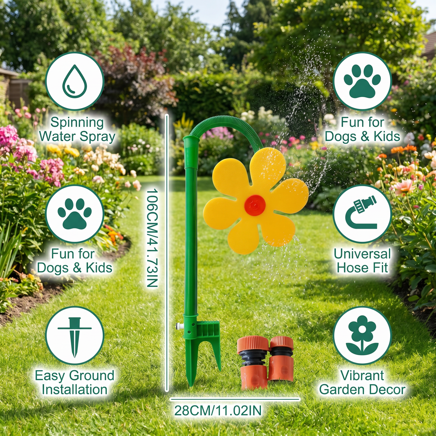 🔥Limited time offer💖 Spinning Sunflower Sprinkler for Dogs