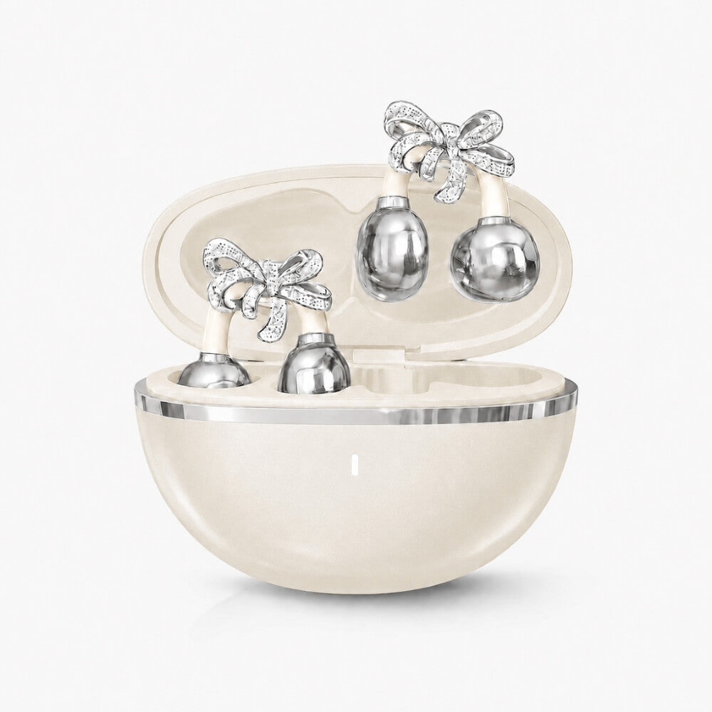 Crystal Bow Clip-On Open-Ear Earbuds – Wireless Sound Meets Jewelry-Inspired Style
