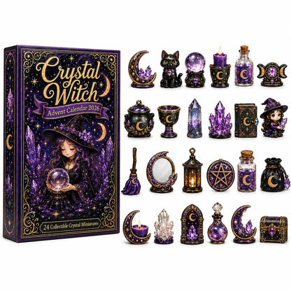 🔮 2026 Crystal Witch Advent Calendar | 24 Days of Mystical Miniatures, Crystal-Inspired Surprises & Witchy Fantasy Charm ✨