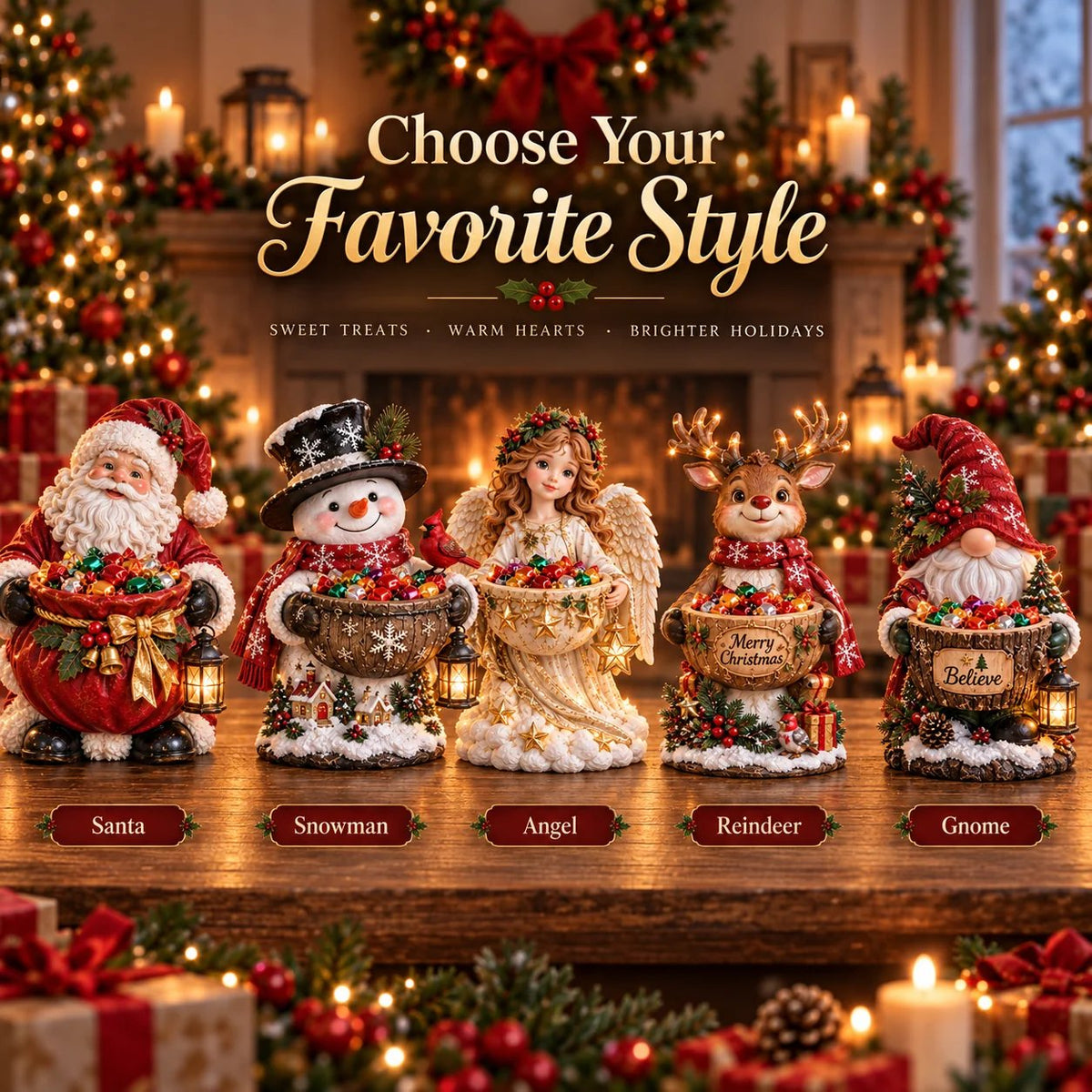 ?? Christmas Sale ¨C 50% OFF ? Lighted Christmas Candy Bowl Collection ¨C 5 Festive Holiday Designs