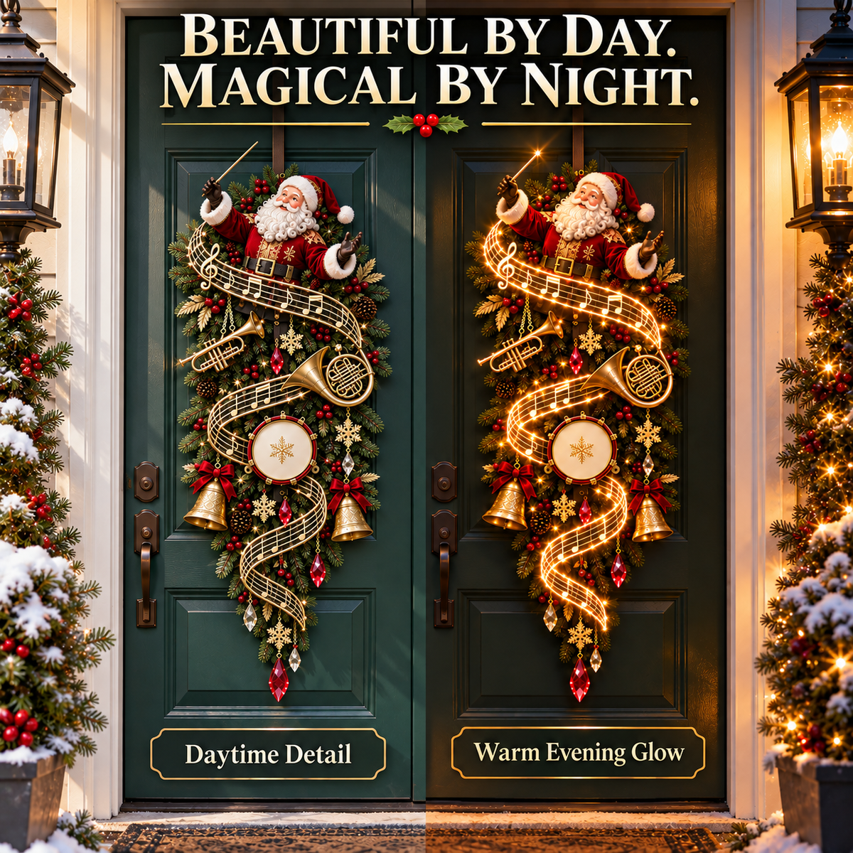 🎅 Lighted Santa Musical Door Decor ✨