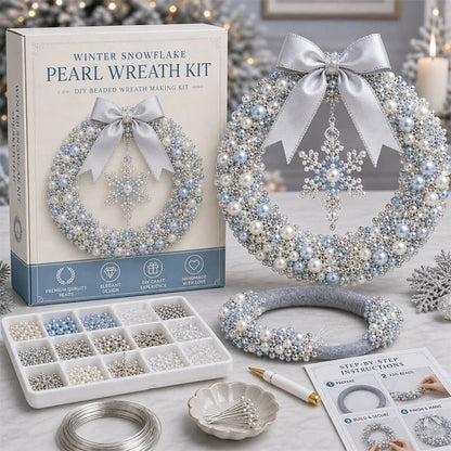 🎄 DIY Christmas Pearl Wreath Kit — A Mini Wreath You Build Bead by Bead