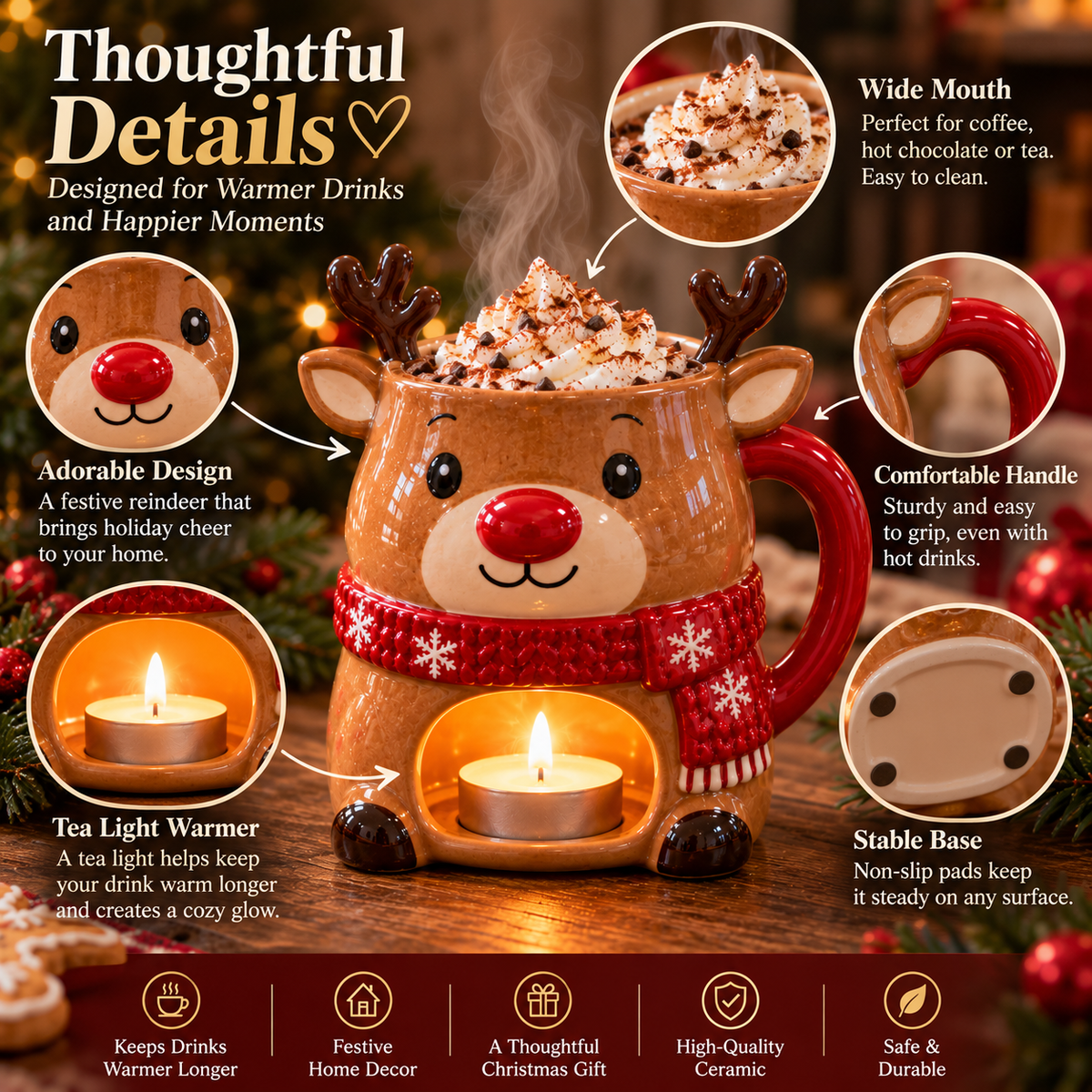🎄 Christmas Warming Mug Collection™ – Mug & Chocolate Warmer