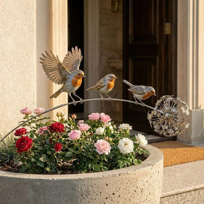🕊️❤️ Robin Memorial Garden Stake – “Loved Ones Are Near”