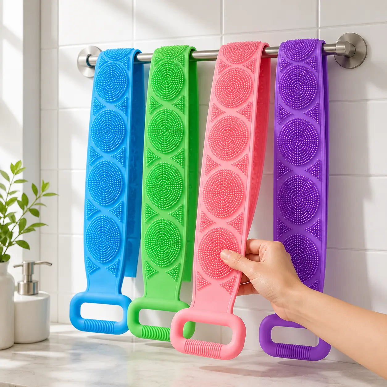🛁Summer Limited-Time 50% OFF 💦Silicone Bath Brush Double-Sided Exfoliating Back Scrubber