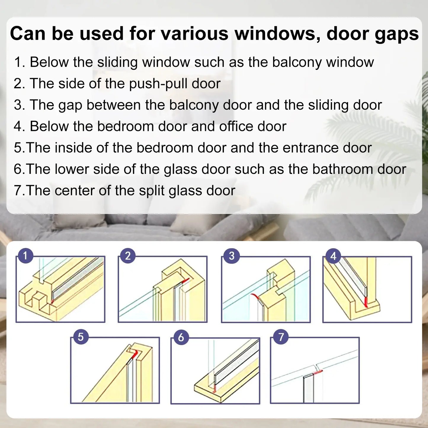 🌸Door Weather Stripping, Self-Adhesive Draft Stopper Seal for Doors & Windows🛒
