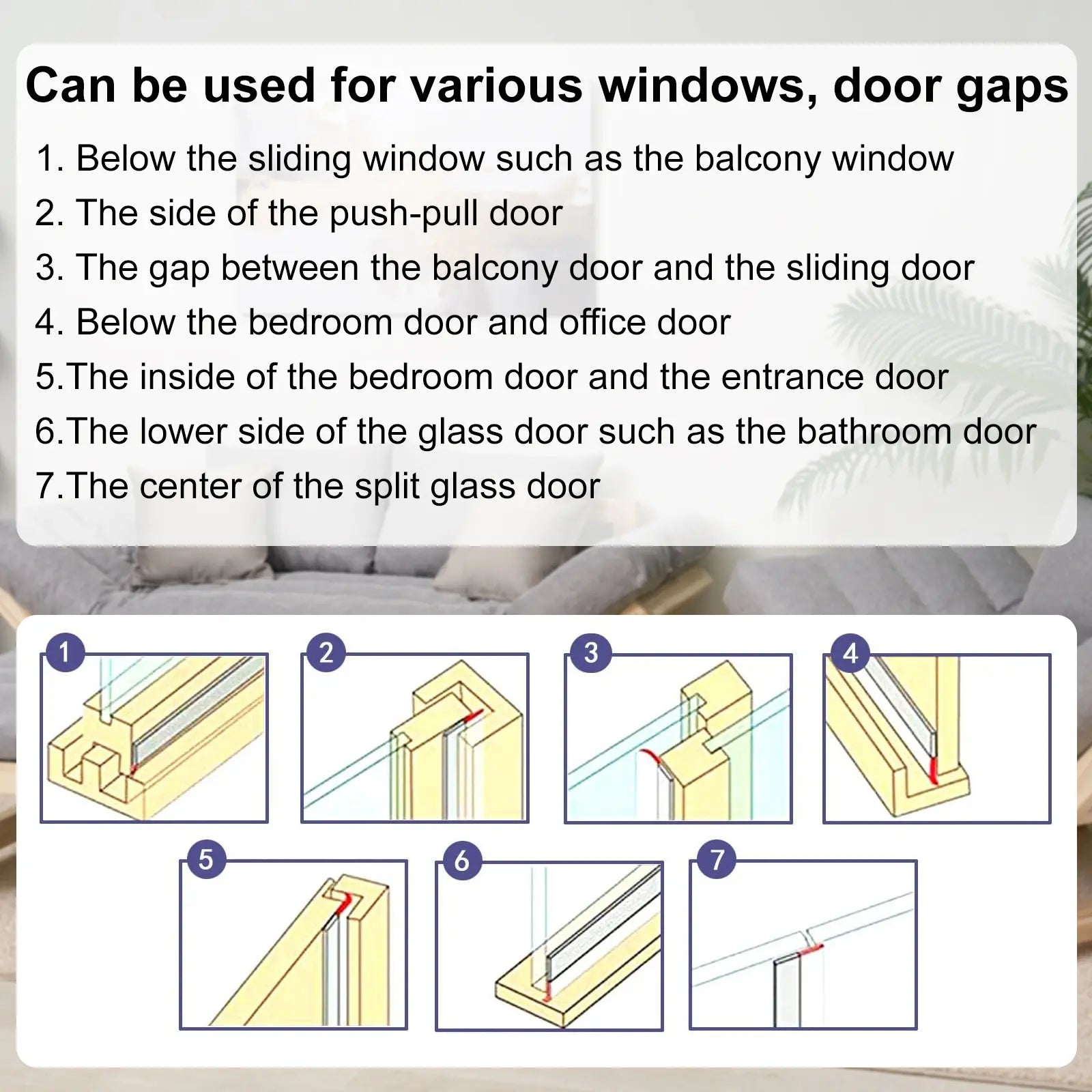 🌸Door Weather Stripping, Self-Adhesive Draft Stopper Seal for Doors & Windows🛒