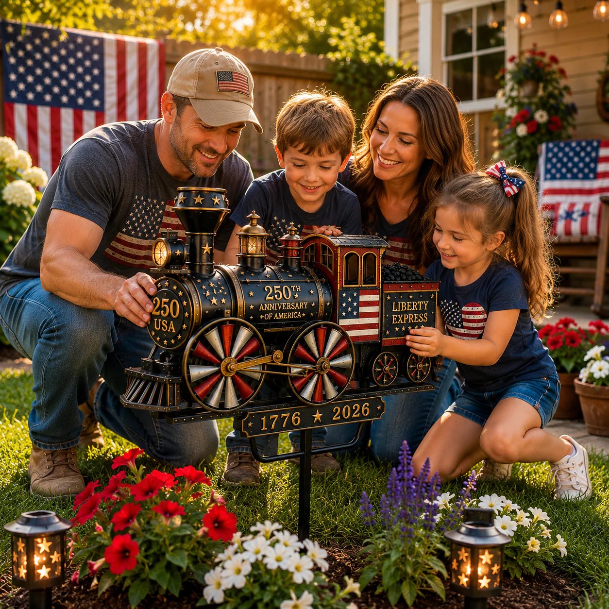 🔥🚂USA 250 “Liberty Express” Train Garden Wind Spinner ✈️